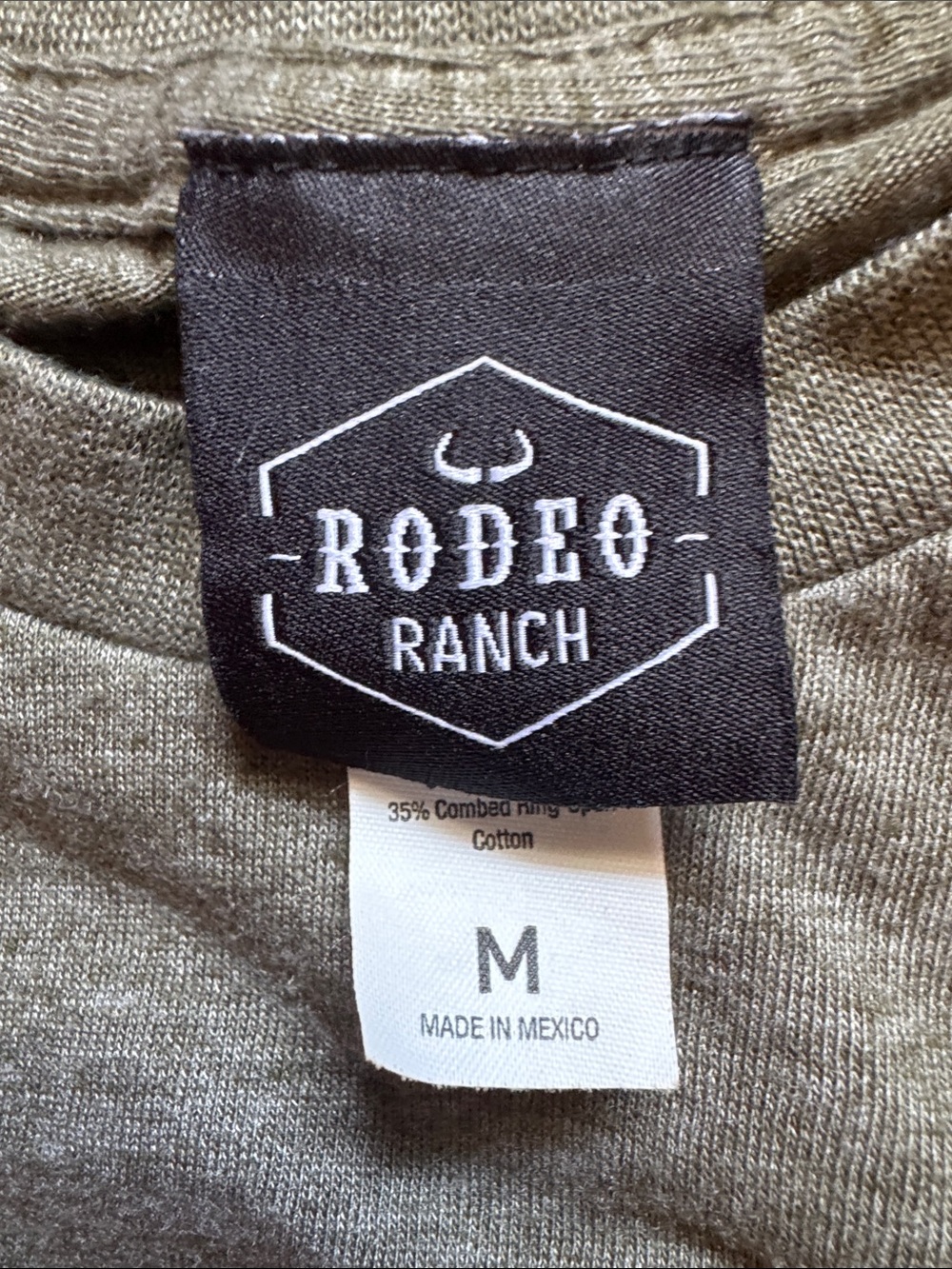 Men's Olive Graphic Tee Rodeo Ranch Size Medium - Picture 2 of 4